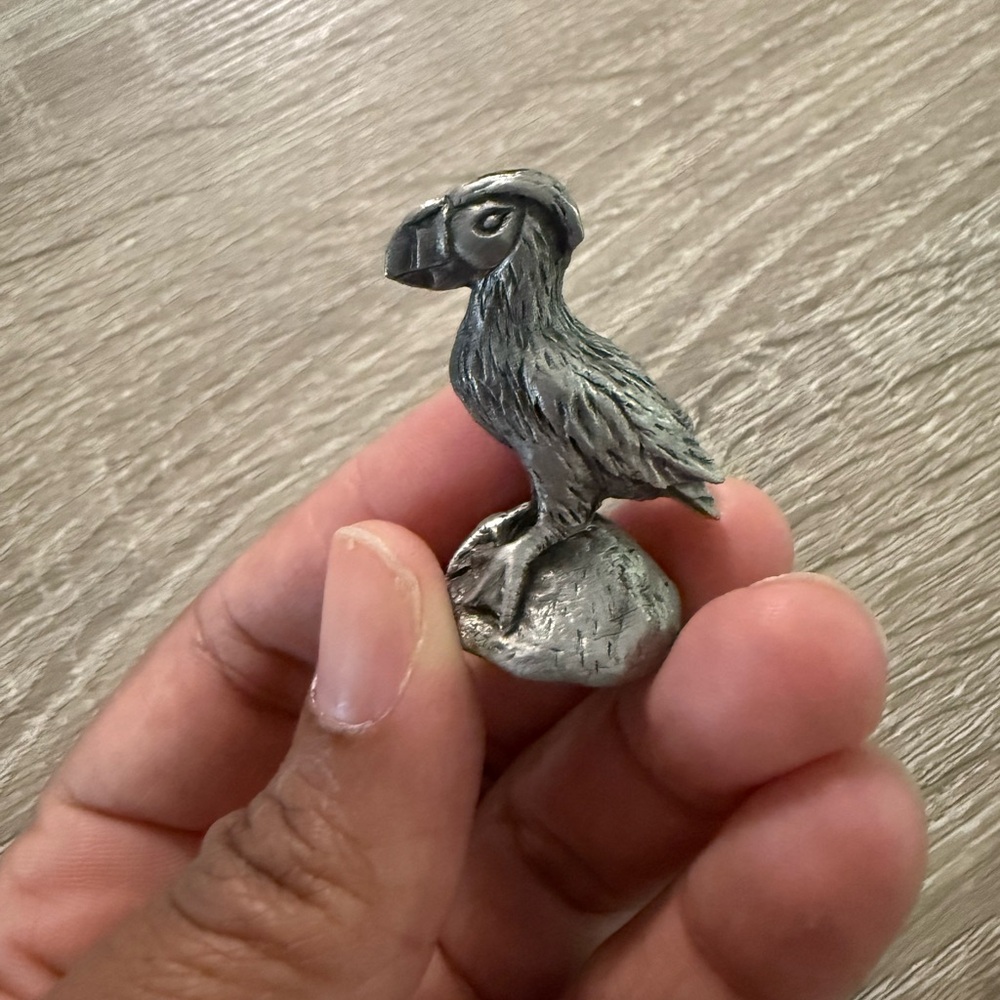 Small Metal Puffin Figurine - Silver Tone pewter
